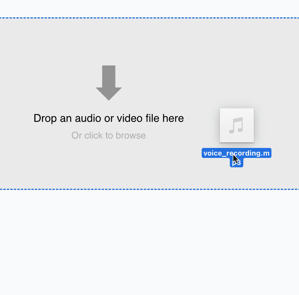 Upload interface